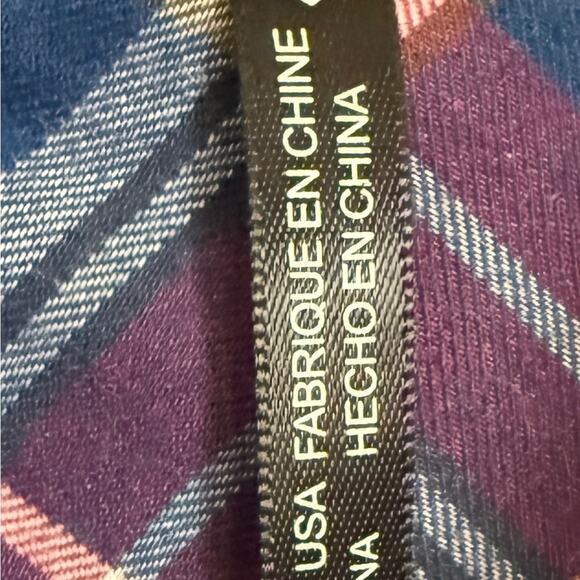 KUHL Women's Plaid Button-Down Flannel Shirt Gorpcore Grunge Medium Red Blue - Picture 2 of 9